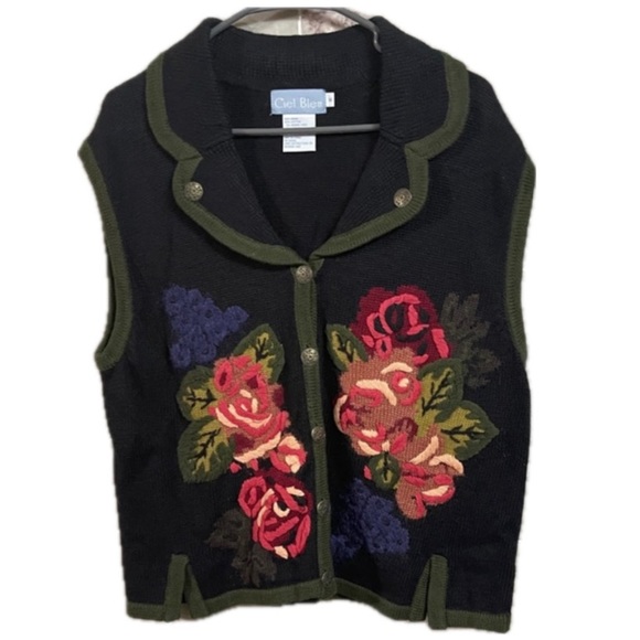 Vintage Ciel Bleu Sweater Vest embroidered - Picture 3 of 5